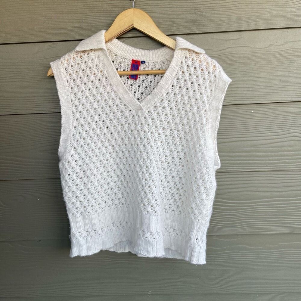 No name Cashmere lace v-neck vest